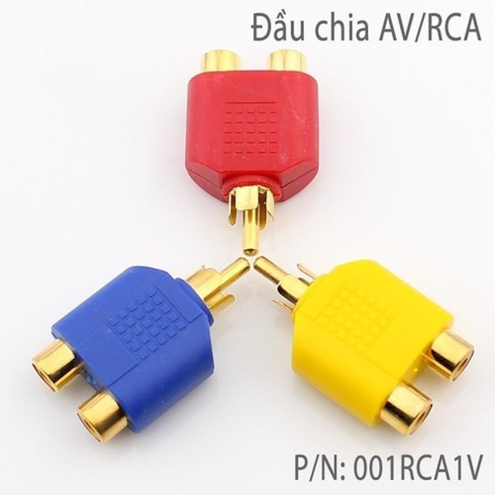 Rắc chia AV 1 ra 2 Vỏ nhựa lõi đồng mạ loại đẹp