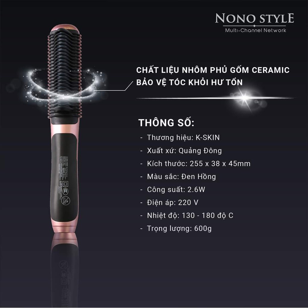 [BH 1 NĂM] Lược Điện Chải Tóc Siêu Thẳng K-SKIN - 5 Chế Độ Nhiệt - Thẳng Tóc - Uốn Cúp Tóc 2 Trong 1 - Ngăn Rối Tóc