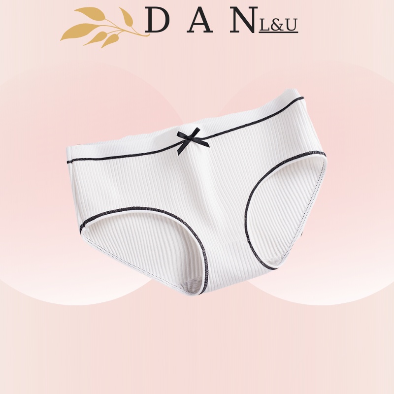 Quần Lót Nữ Cotton Thấm Hút Viền Nơ Xinh Xắn Đáng Yêu DAN L&amp;U 1293
