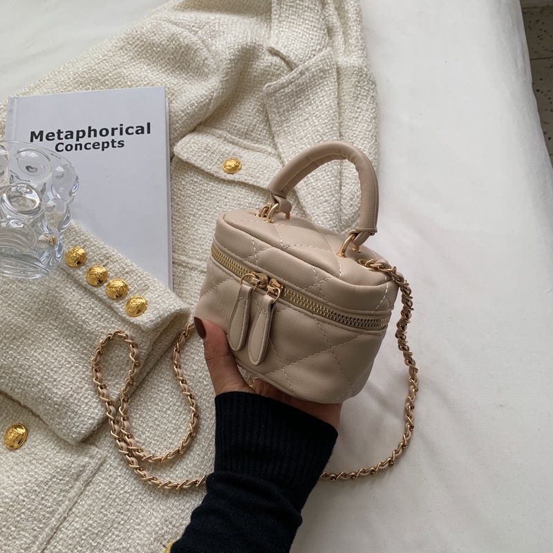 Túi Đeo Chéo Mini Hình Thoi Màu Đỏ Thời Trang Cho Nữ