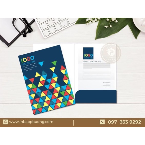 In 200 Folder kẹp báo giá chỉ 160.000 đ/ Giấy C300 / Kích thước 22x31x7 cm