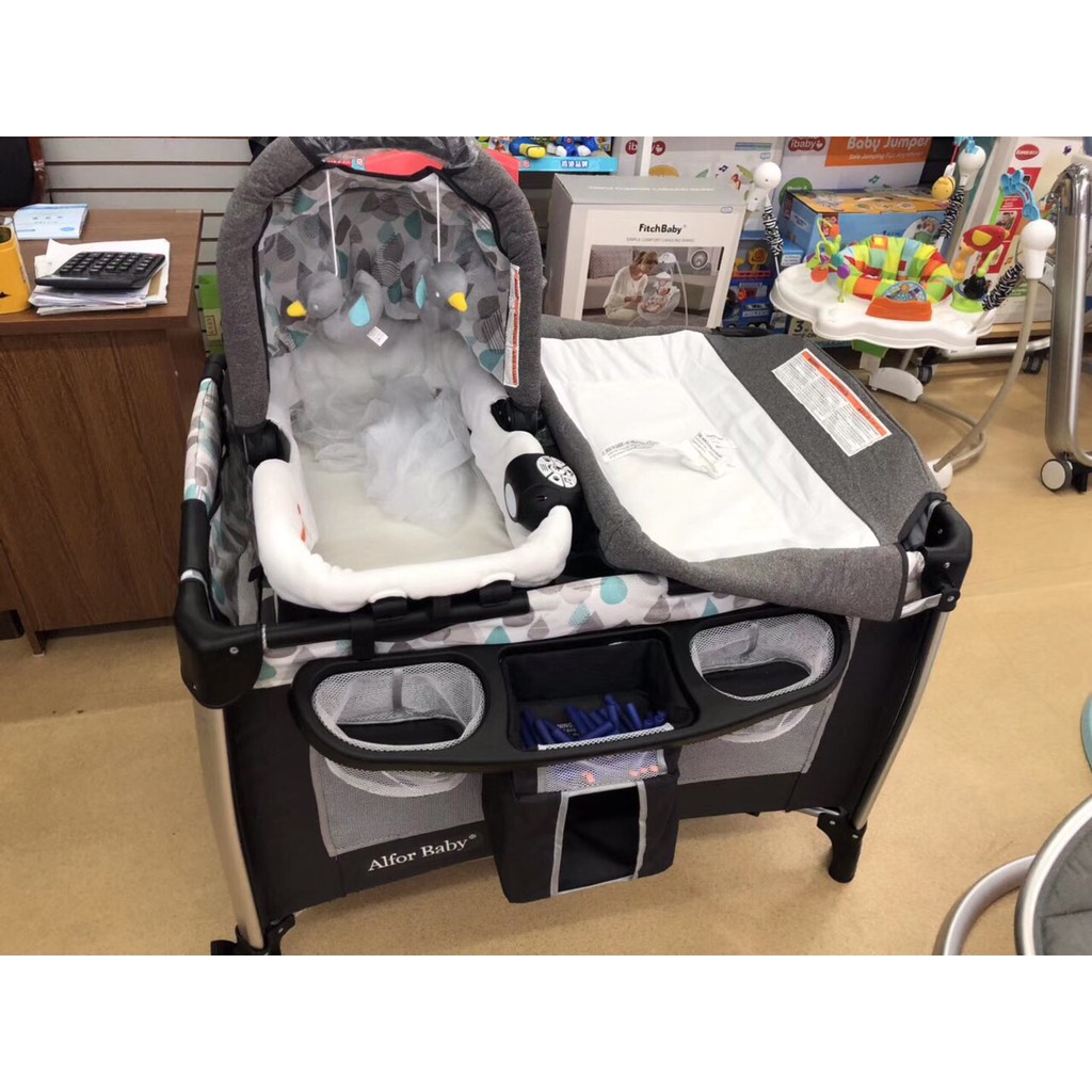 Giường cũi vải đa năng full phụ kiện, hàng xuất khẩu USA Alfor baby độc quyên phân phối