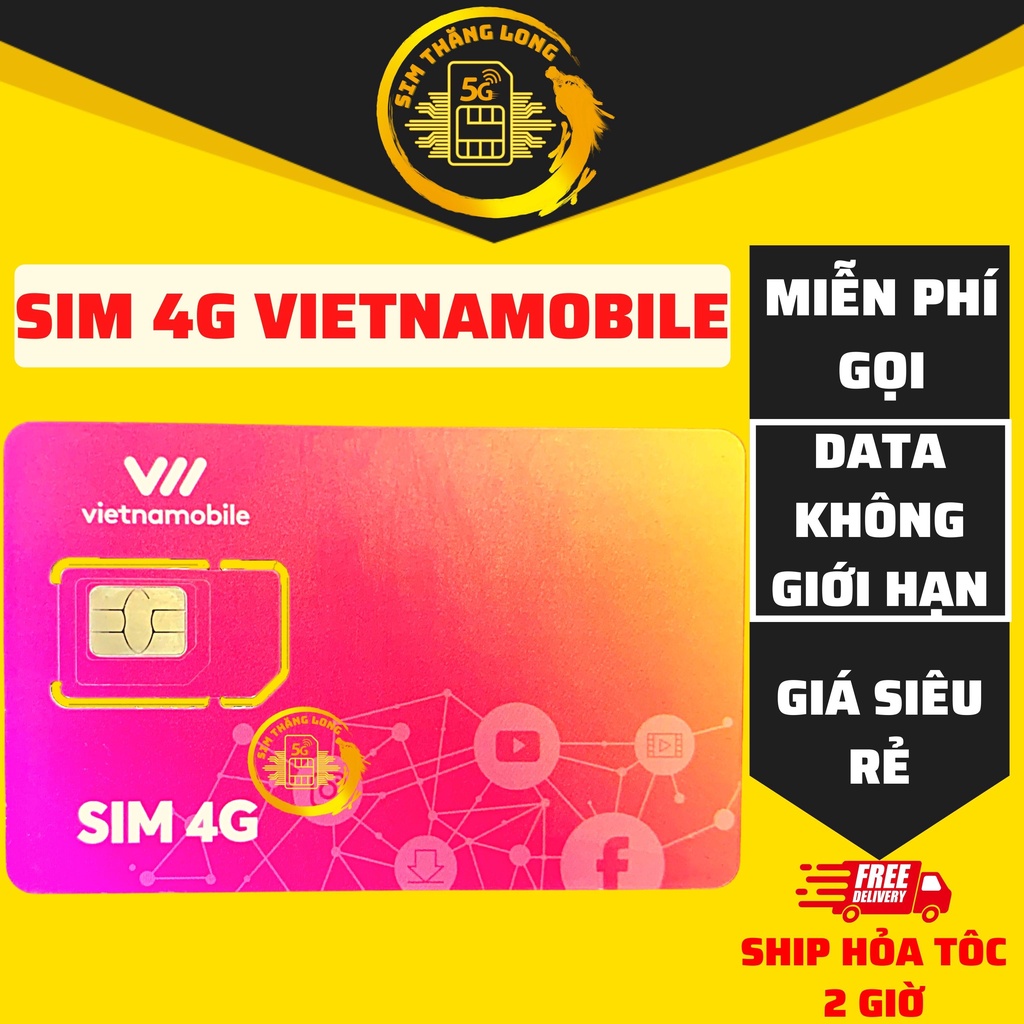Sim 4G Vietnamobile Trọn Đời Data 180Gb (6Gb/Ngày) Không giới hạn - Gọi Miễn Phí - Sim Giá Rẻ