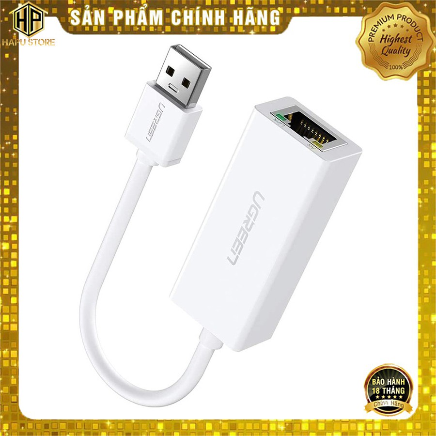  Ugreen 20253 - USB 2.0 to Lan RJ45 dành cho PC, Macbook chính hãng - HapuStore