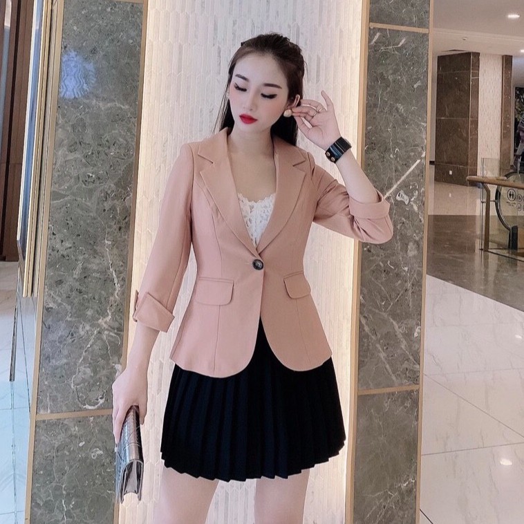 Áo vest công sở loại 1 cúc tay lỡ cao cấp