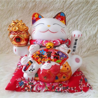 Mèo thần tài.vẫy tay 18cm . MAY MẮN TÀI LỘC