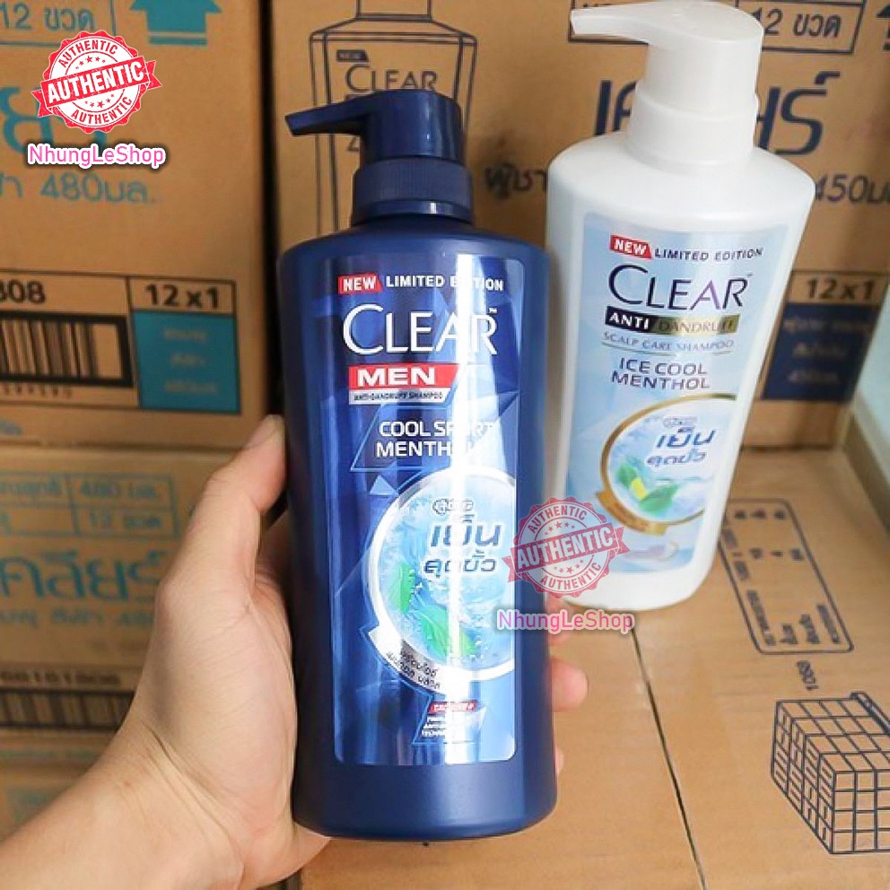 [Chuẩn Thailan] Dầu Gội Clear Men Clear Bạc Hà Thái Lan Mẫu Mới 450ml 480ml