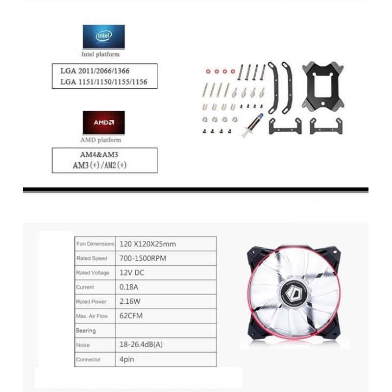 Tản nhiệt nước AIO ID-Cooling frostflow 120 - AIO liquid cooling