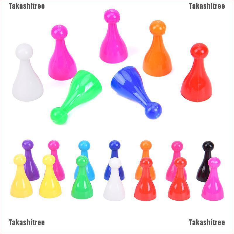 Takashitree♥ 10Pcs Plastic Chess Pawn Pieces Board Card Games Halma Multi-Colors Accessories