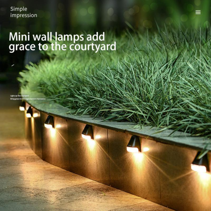 Đèn Led Gắn Tường Sử Dụng Năng Lượng Mặt Trời Ánh Sáng Trắng Ấm Chống Thấm Nước Trang Trí Sân Vườn Ngoài Trời
