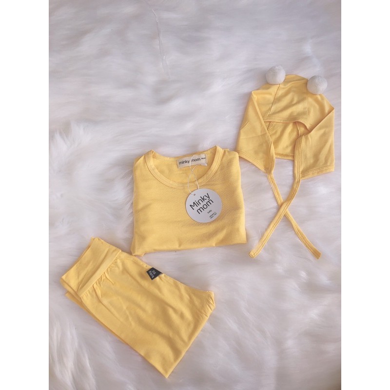 Bộ Minky Mom Cho Bé 💖 Bộ Mũ Tai Thỏ Minky Mom Cho BéTrai Bé Gái - Chất Thun Lạnh Cao Cấp Siêu Mềm Mịn Mát