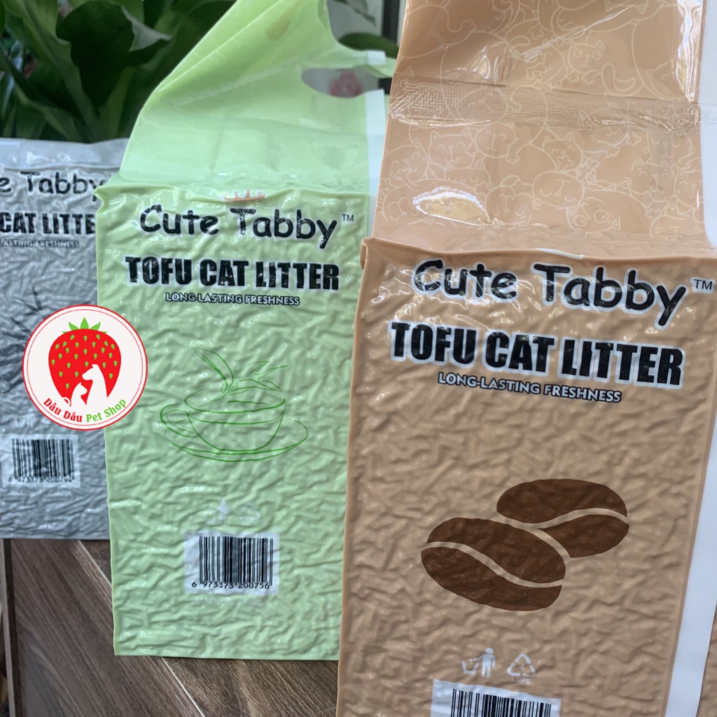 [Rẻ vô địch] Cát vệ sinh mèo, Cát đậu phụ xả bồn cầu Cute Tabby 6L-2.4kg