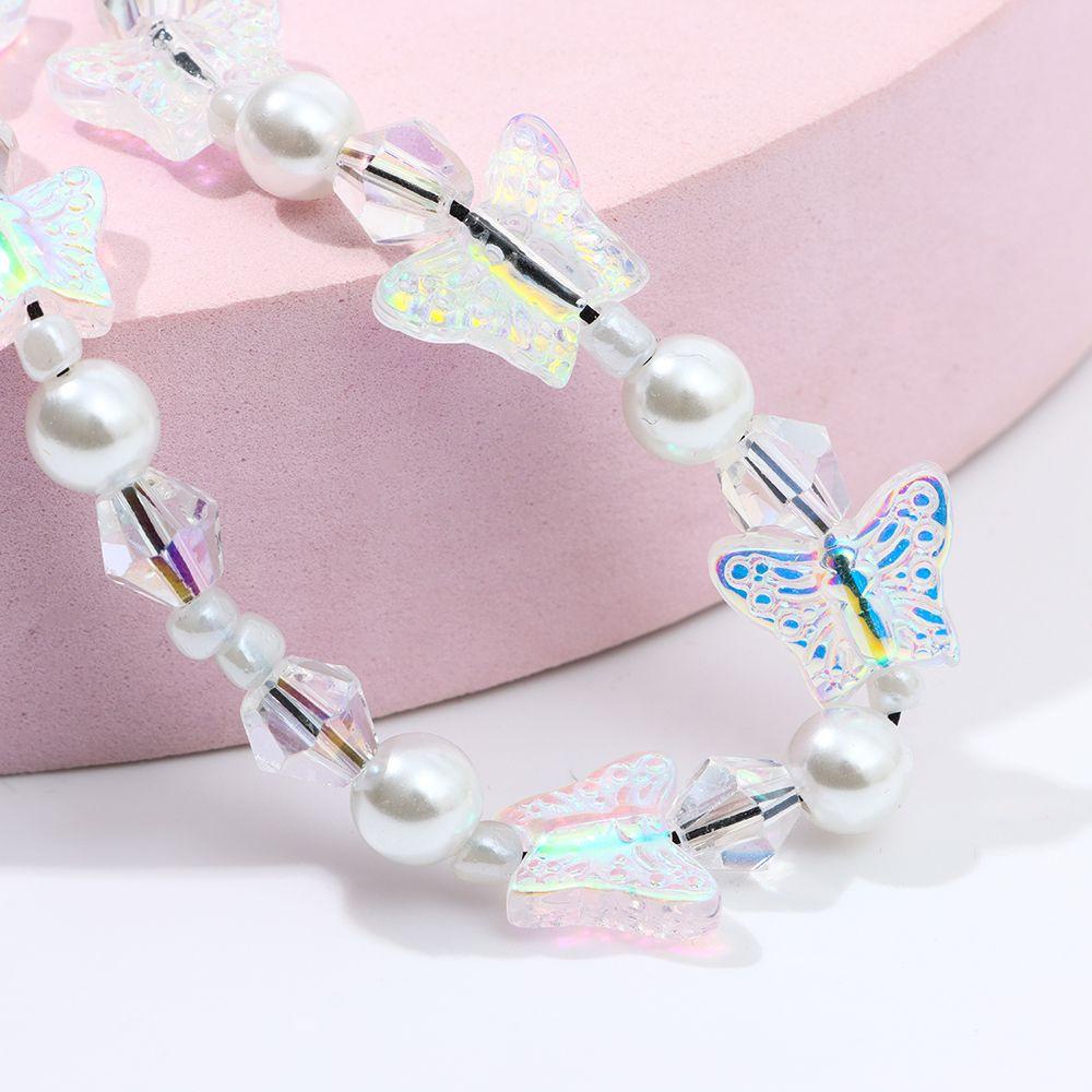 MAYSHOW Fashion Phone Chain Lanyard 34cm Phone String Mobile Phone Straps Anti-Lost Hanging Cell Phone Chain Charm Beads|Butterfly