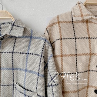 Áo sơ mi dạ kẻ oversize (Ảnh thật)