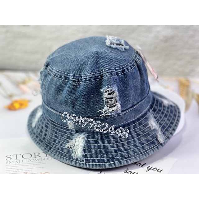 Mũ bucket tai bèo JEANS rách tưa cá tính nam nữ thời trang (SỈ LE MŨ NÓN TPHCM)