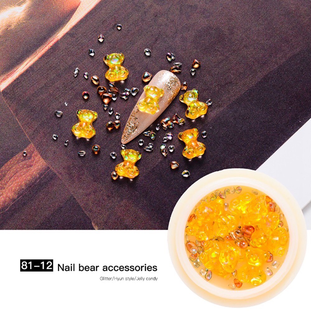 Phụ Kiện Nail - 2 Charm Gấu 3D Trang Trí Móng