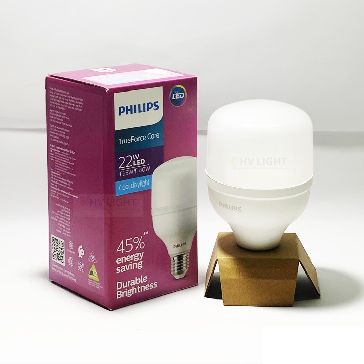 Bộ 2 Bóng đèn Philips LED TForce  22W HB E27- Ánh sáng trắng/ Ánh sáng vàng