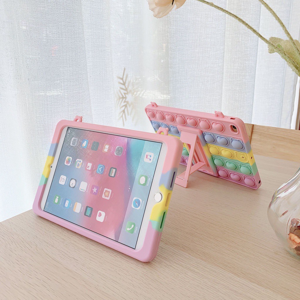 Bao da máy tính bảng mềm màu cầu vồng cho Samsung Galaxy Tab A 10.1 2019 T510 T515 Sm-T510 Sm-T515