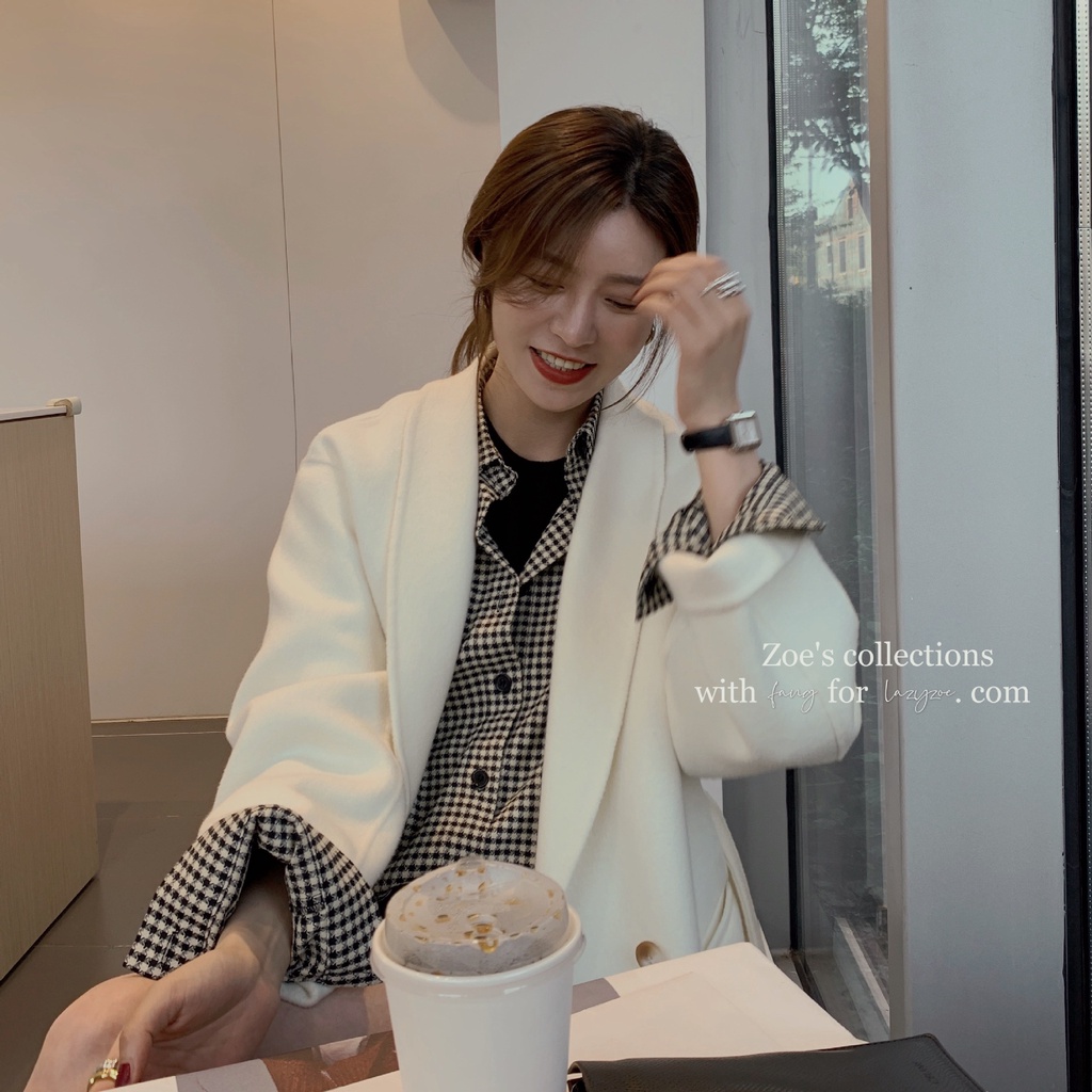 Áo Sơ Mi Dáng Rộng Kẻ Sọc Ca Rô Thời Trang Thu Đông Hàn Quốc Hàng Mới Dành Cho Nữ