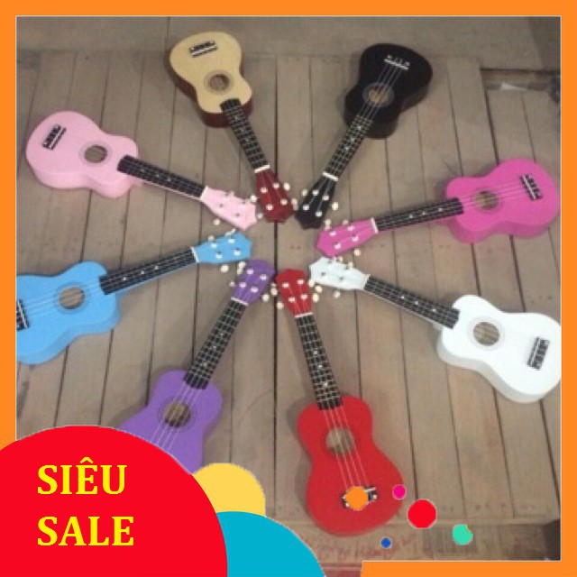 Ukulele đàn guitar mini đa sắc màu tặng hướng dẫn tự học