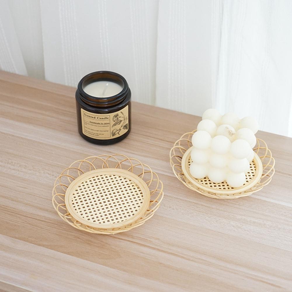 PATRICIA Tấm Lót Ly Bằng Tre Đan Phong Cách Nhật Bản Đơn Giản