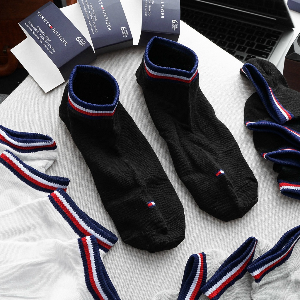 Pack 6 Đôi Vớ nam nữ Ngắn Viền Cổ Tommy Hilifiger