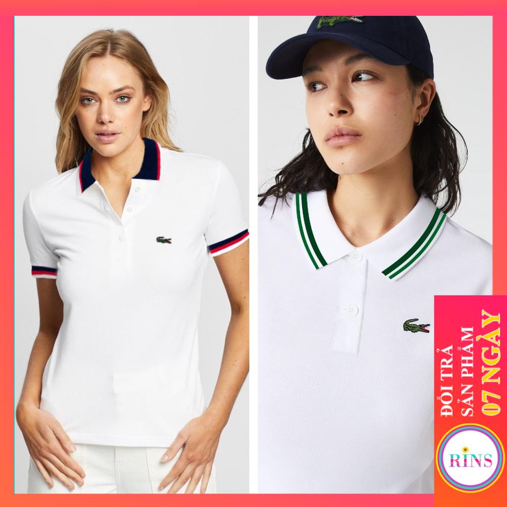 ÁO THUN CỔ TRỤ LACOSTE VNXK TRẮNG VIỀN CỔ - COTTON CÁ SẤU 100%