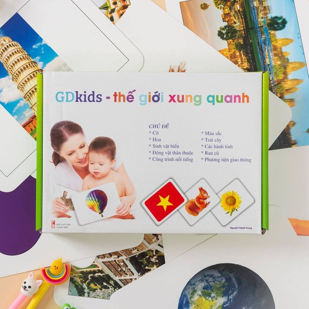 Bộ 100 Thẻ Học Thế Giới Xung Quanh GDkids - Flashcard Glenn Doman Phát triển tri thức bách khoa cho trẻ từ 0-6 tuổi