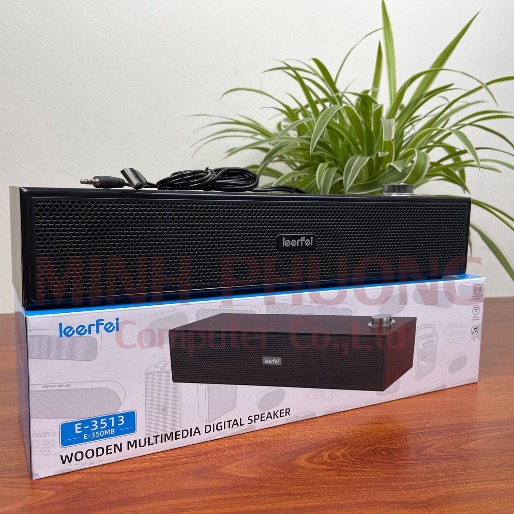 Loa máy tính để bàn vân gỗ Leerfei 2.0 E-350M dùng cho ĐT, TV, Laptop