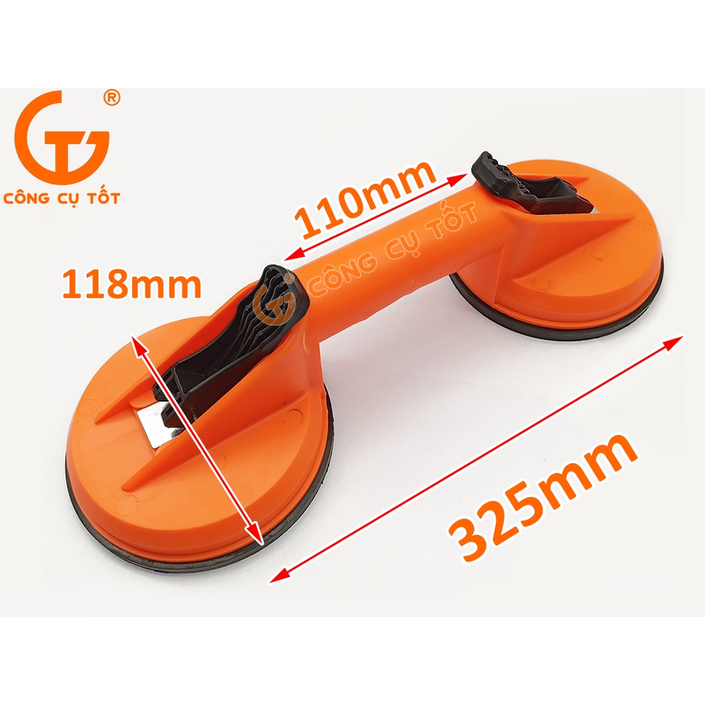 Hít kính 2 chấu nhựa cam Ø118mm