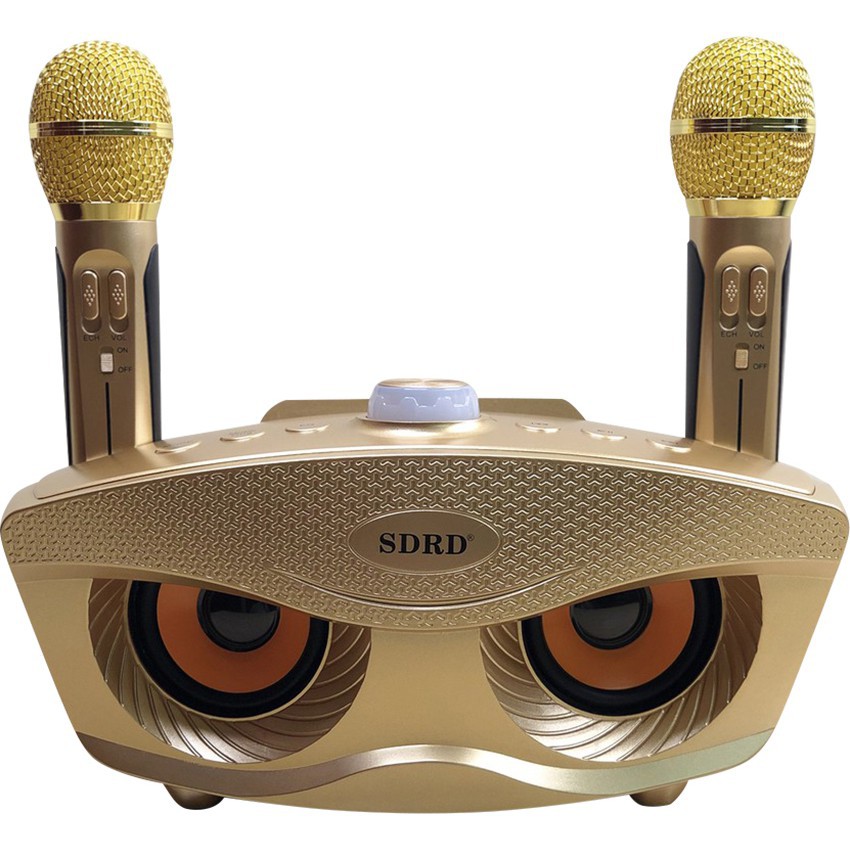 Loa Hát karaoke SD 306- Loa karaoke kèm 2 micro sạc không dùng pin - Âm thanh to