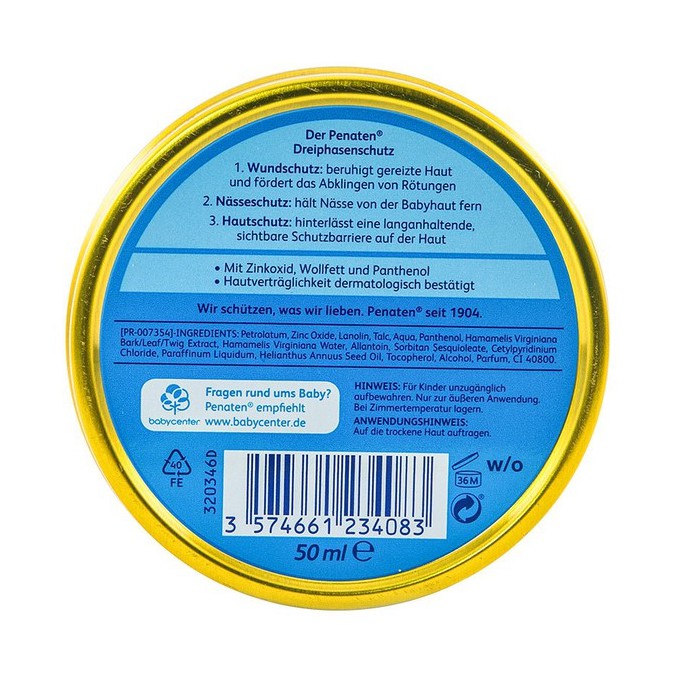 Kem chống hăm Penaten [HÀNG ĐỨC] Phòng và Ngăn Ngừa hăm da giảm ngứa rát, mẩn đỏ cho bé, 50ml