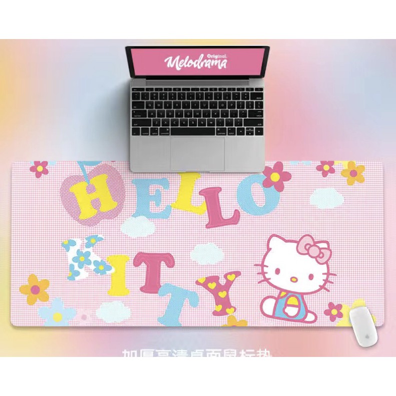 Miếng Lót Chuột Và Bàn Phím Hình Mèo Hello Kitty Dễ Thương