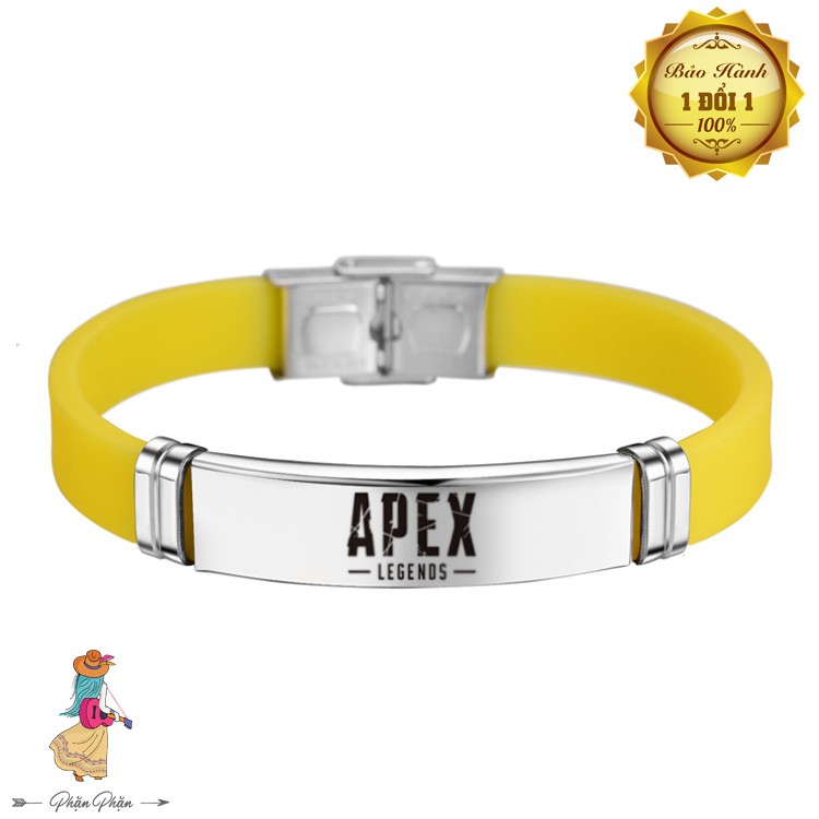 Vòng tay anh hùng bằng cao su và thép không gỉ đeo đeo tay hot game Apex Legends mẫu chữ Apex Phặn Phặn