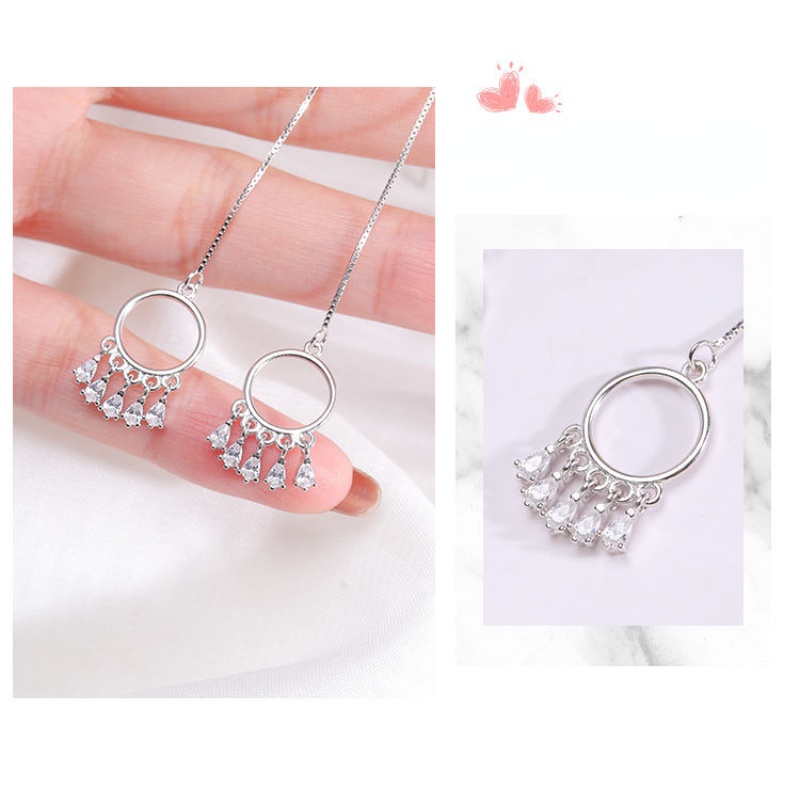 Phụ nữ mới Hoa tai dài sáng bóng Hoa tai cá tính Hoa tai phong cách Hàn Quốc