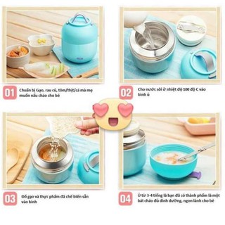 Bình ủ cháo giữ nhiệt cho bé