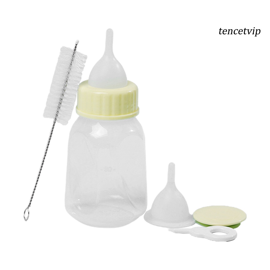 1 Set Bình Sữa 120ml Có Núm Ti Giả Chống Tràn An Toàn Cho Thú Cưng