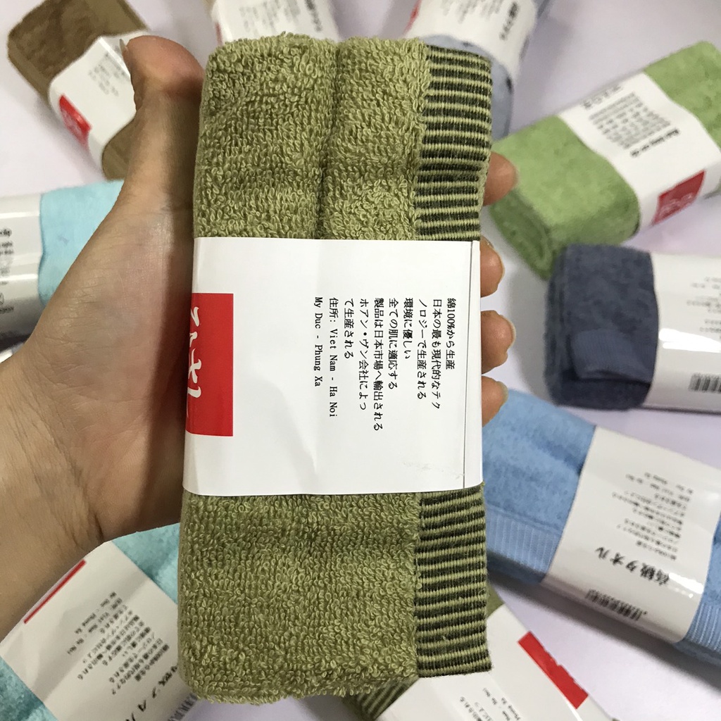 khăn mặt cotton sợi tre mềm mại xuất dư nhật bản - không phải loại khăn mặt dùng 1 lần kho sỉ mb