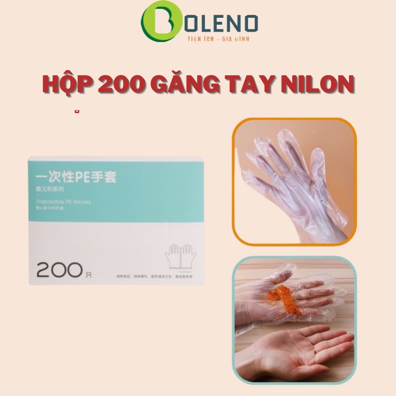 Hộp 200 găng tay nilon nhật bản siêu dai nấu ăn làm bếp dùng một lần hàng xuất nhật