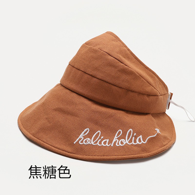 Nón Rộng Vành Hở Chóp Màu Sắc Đơn Giản Chất Liệu Cotton Lanh Thoáng Khí Thời Trang Đi Biển Cho Bé