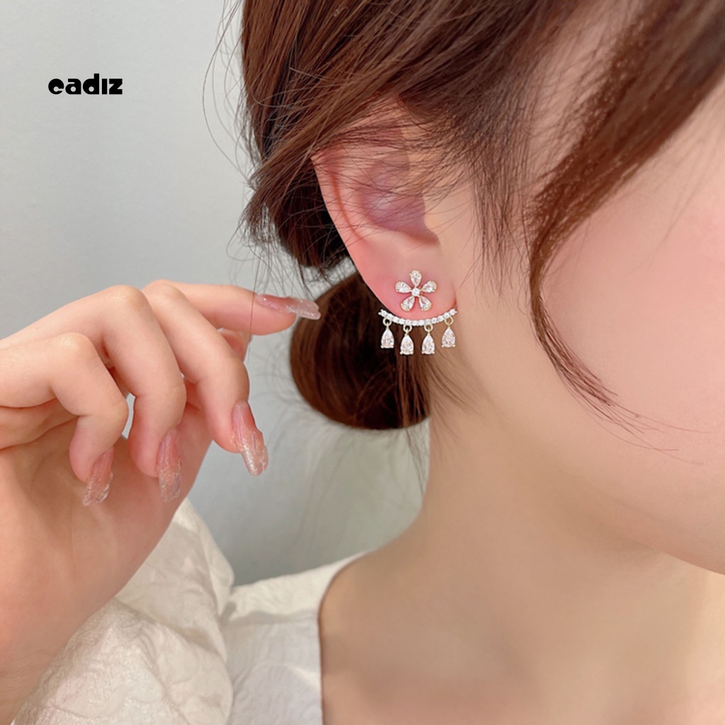 Khuyên Tai Hình Bông Hoa Đính Đá Sang Trọng Cho Nữ