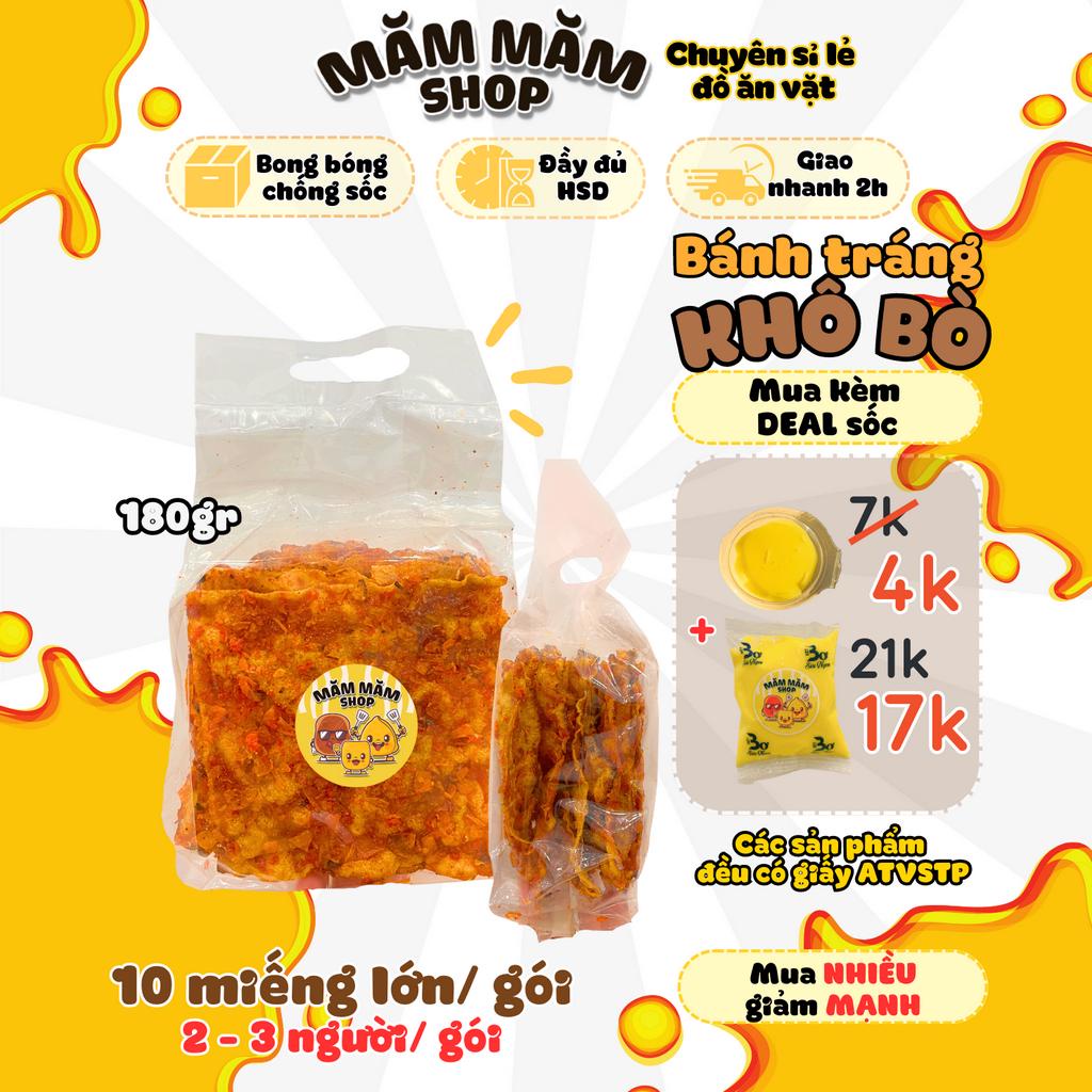 Bánh Tráng Nướng, Bánh Tráng Khô Bò Gói 180g Măm Măm Shop