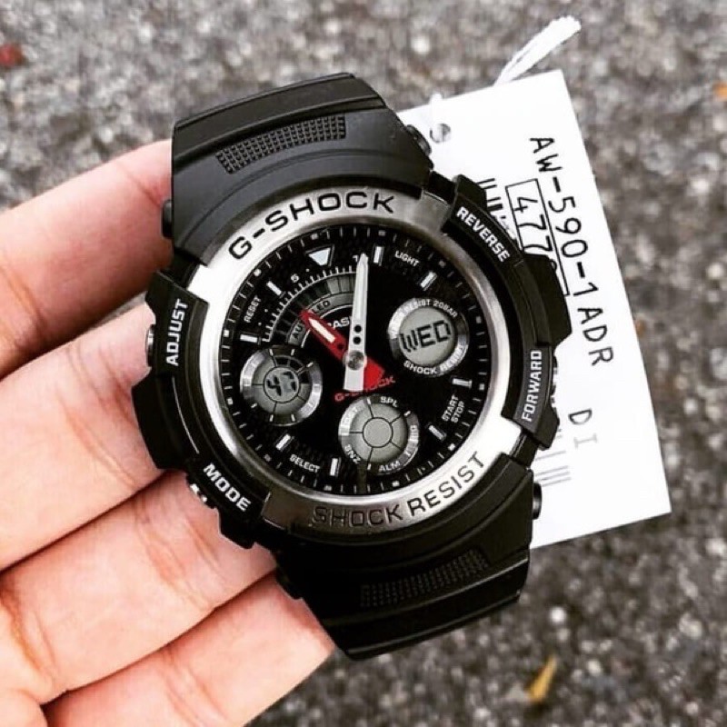 Đồng hồ nam dây nhựa G-SHOCK Casio chính hãng Anh Khuê AW-590-1ADR