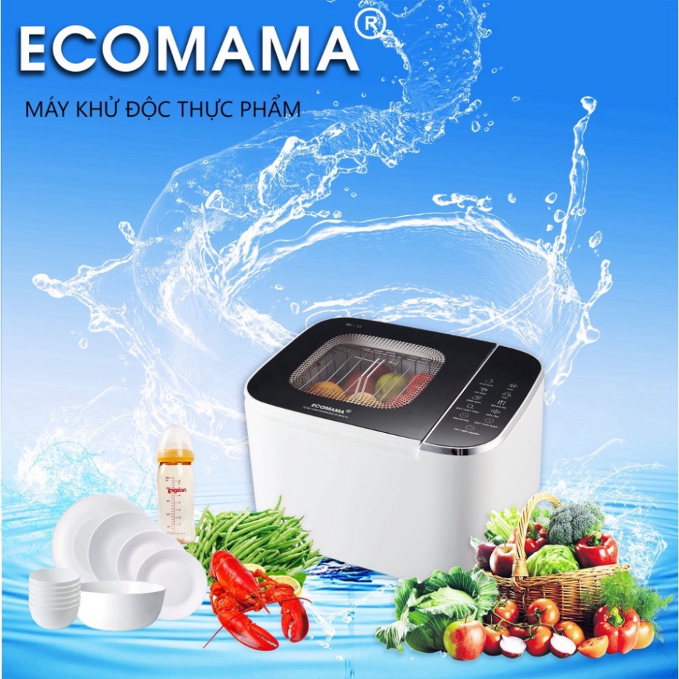 Máy khử độc thực phẩm 2 trong 1 Ecomama sử dụng ozon và sóng siêu âm công nghệ châu Âu cherrystore999