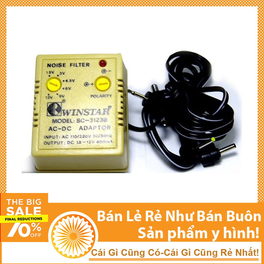 Adapter WINSTAR Điều Chỉnh Điện Áp 1.5V 3V 4.5V 6V 9V 12V 400mA DHCNHN