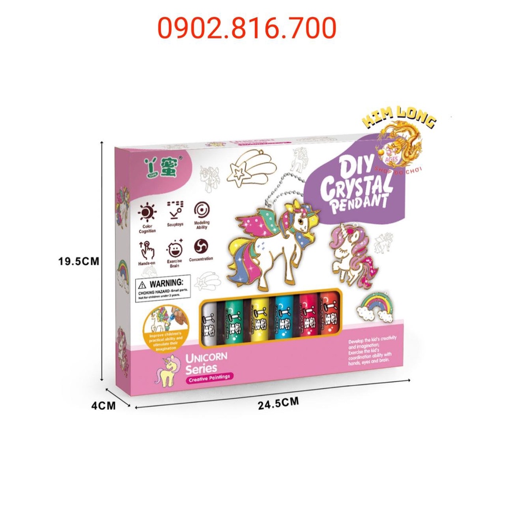 Đồ chơi sáng tạo Bộ móc khoá cao cấp tự tô màu trang trí với bút sơn nước ( có thể làm mặt dây truyền , vòng tay )