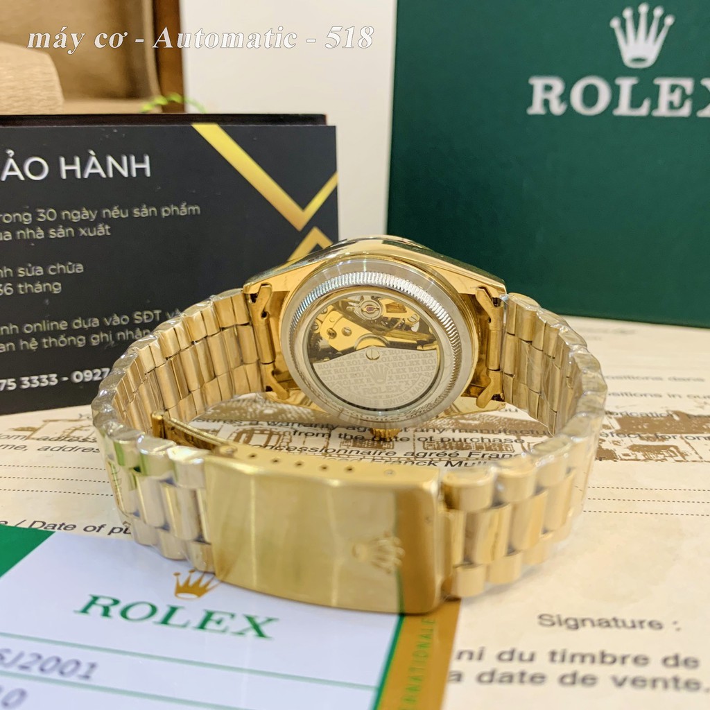 Đồng hồ nam RL máy cơ automatic mạ vàng 18K dây kim loại chống nước cao cấp DH518 Shop114 | BigBuy360 - bigbuy360.vn