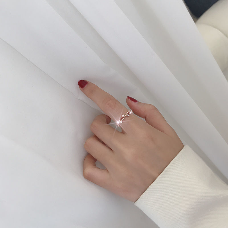 Nhẫn Đeo Tay Làm Từ Kim Loại Đính Đá Phong Cách Hàn Quốc Thời Trang Thanh Lịch Cho Nữ