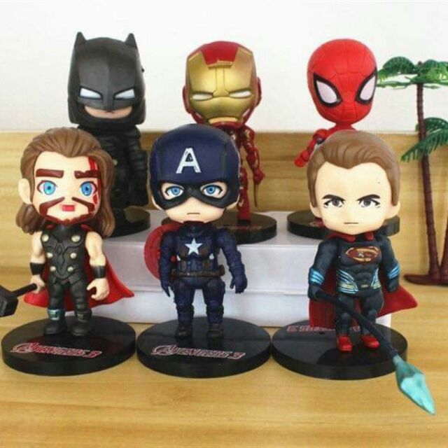 BỘ ANH HÙNG AVENGER 6 MÓN TRANG TRÍ BÁNH KEM