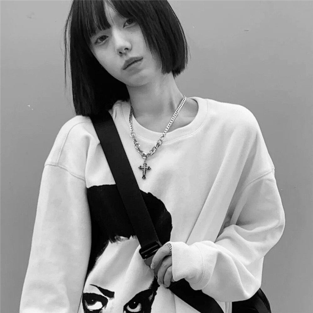 Vòng cổ Thép Titan Dày Phong Cách Punk Vintage Sáng Tạo Cho Nam